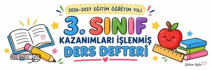 3.Sınıf 36 Haftalık Kazanımları İşlenmiş Ders Defteri
