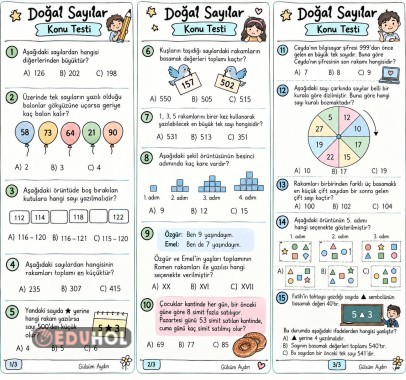 DOĞAL SAYILAR KONU TESTİ