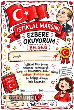 İSTİKLAL MARŞINI EZBERE OKUYORUM