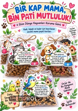 🐾 BİR KAP MAMA, BİN PATİ MUTLULUK! ❤️ (4 EKİM HAYVANLAR GÜNÜ)