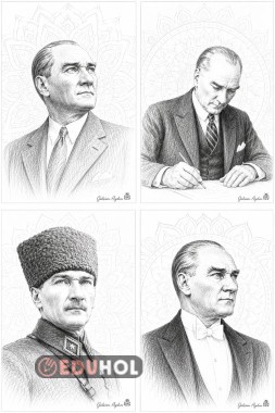🖌️ Mandala Fonlu Atatürk Portreleri