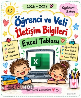 📊 Öğrenci ve Veli İletişim Bilgileri – Excel Tablosu
