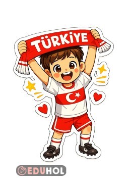 Türkiye atkısı tutan erkek çocuk