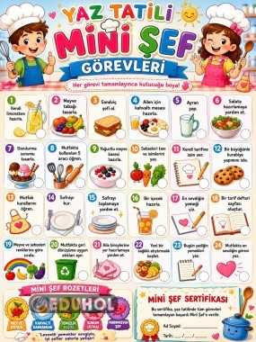🍓👨‍🍳 YAZ TATİLİ MİNİ ŞEF GÖREVLERİ 👩‍🍳🍉