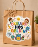 🎒 1. Sınıf “Okuluna Hoş Geldin” Çanta Etiketi