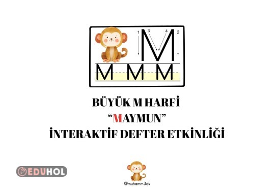 BÜYÜK M SESİ MAYMUN İNTERAKTİF DEFTER