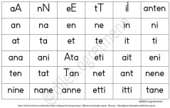 ANETİ hece kelime tablo