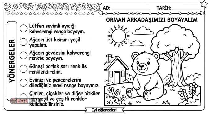 1.SINIF YÖNERGELERE GÖRE BOYAMA (OKU-BOYA)