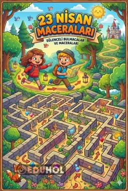 23 NİSAN BOYAMALI LABİRENT BULMACA