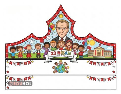 23 NİSAN TACI BOYAMA (RENKLİ & RENKSİZ)