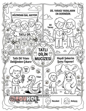 4.SINIF TÜRKÇE TATLI DİLE DAİR METNİ BOYAMA SAYFASI