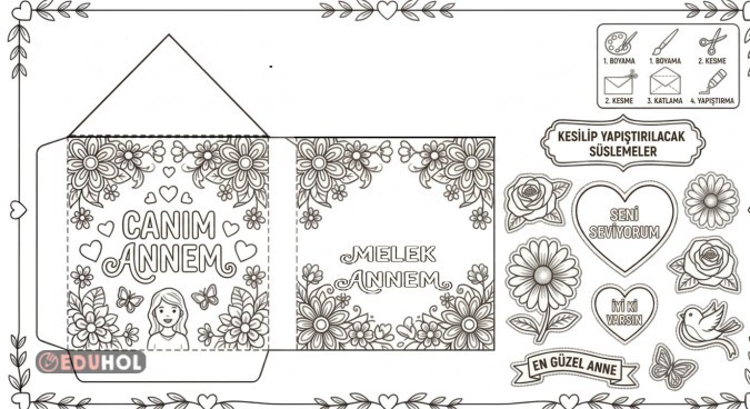 ANNELER GÜNÜ HEDİYE ZARFI MODELİ