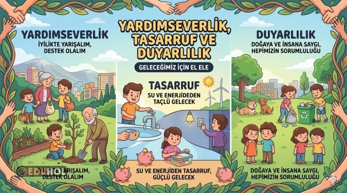 ÇEDES NİSAN AYI (YARDIMSEVERLİK-TASARRUF-DUYARLILIK) PANOSU
