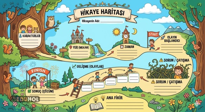 HİKAYE HARİTASI BOYAMALI