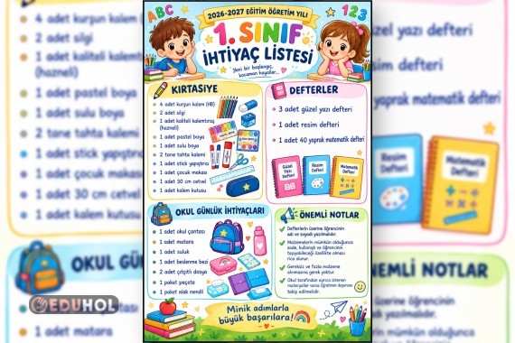 1.Sınıf İhtiyaç Listesi