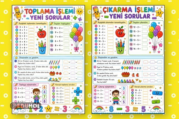 1.Sınıf Toplama ve Çıkarma İşlemi Soruları