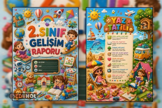 2.Sınıf Gelişim Raporu (Karne) Kapakları (Ön ve Arka Kapak) 4