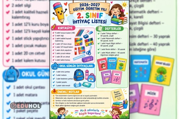 2.Sınıf İhtiyaç Listesi