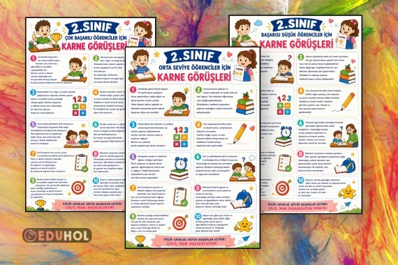 2.Sınıf Karne Görüşleri (Düşük-Orta-Çok Başarılı 30 Farklı Karne Görüşü)