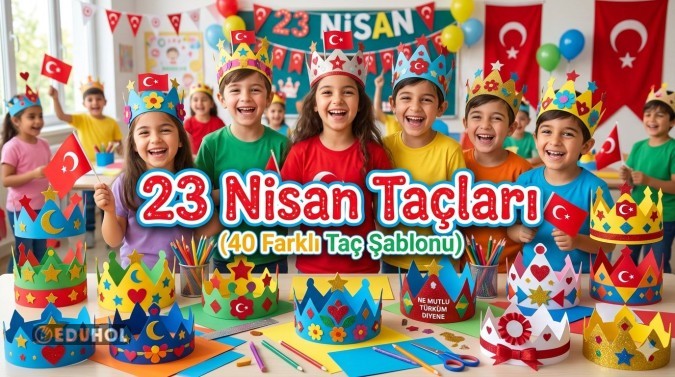 23 Nisan Taçları (40 Farklı Taç Şablonu)