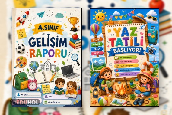 4.Sınıf Gelişim Raporu (Karne) Kapakları (Ön ve Arka Kapak) 2