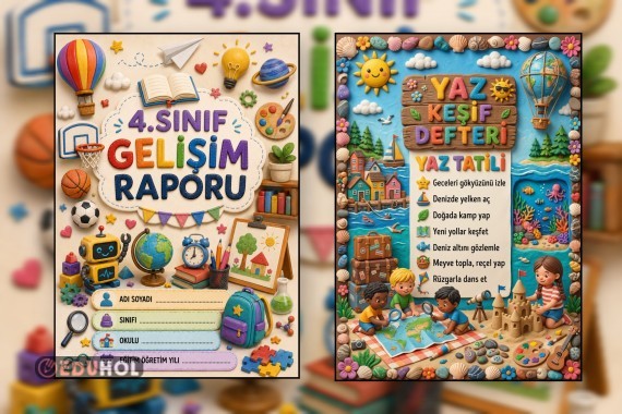 4.Sınıf Gelişim Raporu (Karne) Kapakları (Ön ve Arka Kapak) 3