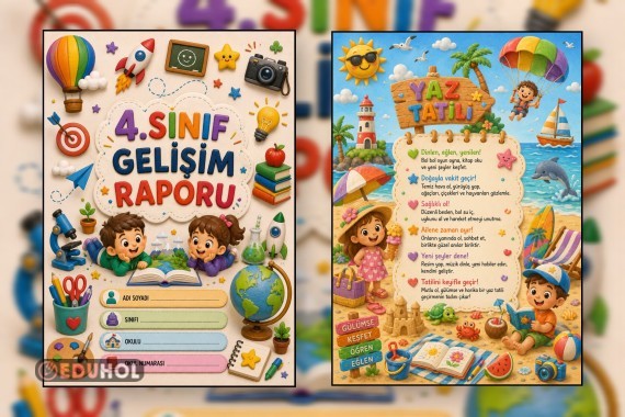 4.Sınıf Gelişim Raporu (Karne) Kapakları (Ön ve Arka Kapak) 4