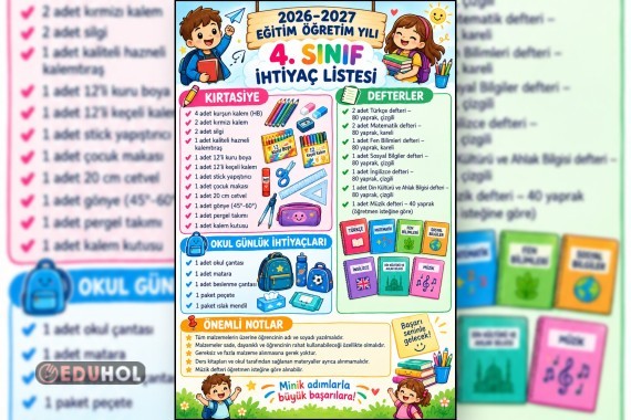 4.Sınıf İhtiyaç Listesi