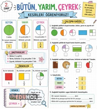 Bütün, yarım ve çeyrek defter notu