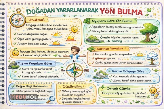 Doğadan Yararlanarak Yön Bulma Defter Notu