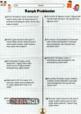 Karışık Problemler (Toplama,Çıkarma,Çarpma ve Bölme)