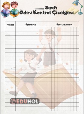 Ödev Kontrol Çizelgesi