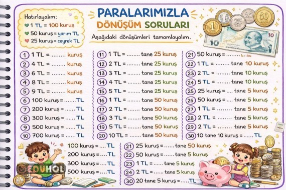 Paralarımız Dönüşüm Soruları 3