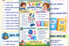 1.Sınıf İhtiyaç Listesi