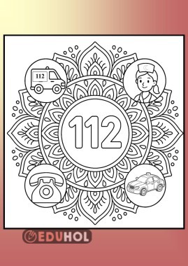 112 ACİL ÇAĞRI MERKEZİ-Mandala Boyama