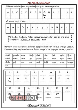 Alfabetik Sıralama-1 · Eduhol - Etkinlik İndir Oyun Oyna Test Çöz Video ...