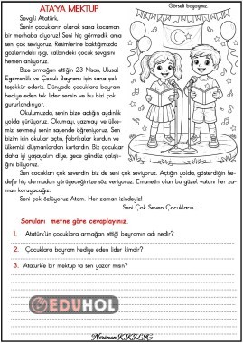 ATA'YA MEKTUP- Okuma-Anlama