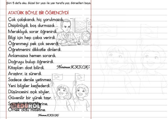 ATATÜRK NASIL BİR ÖĞRENCİYDİ?-Şiir Okuma-Yazma-1
