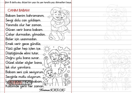 BABALAR GÜNÜ-Şiir Okuma-Yazma-1