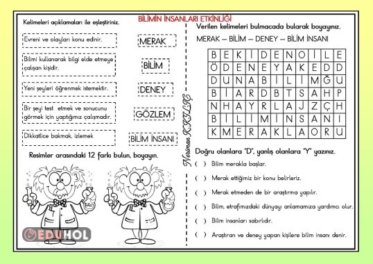 BİLİM İNSANLARI-Etkinlik Sayfası-2