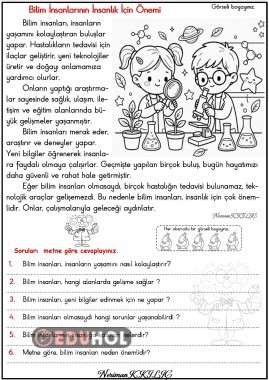 BİLİM İNSANLARI-Okuma-Anlama Etkinliği-1