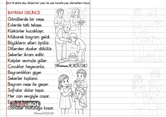 DİNİ BAYRAMLARIMIZ-Şiir Okuma-Yazma-2