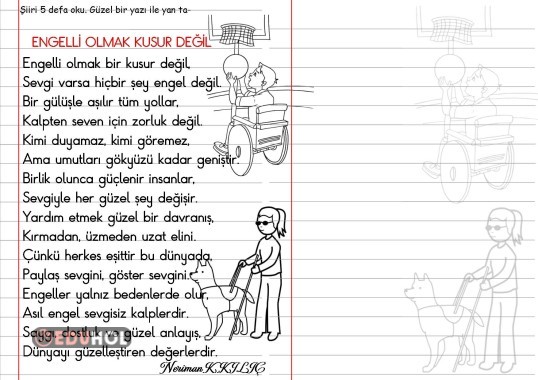 ENGELLİLER HAFTASI-Şiir Okuma-Yazma-1