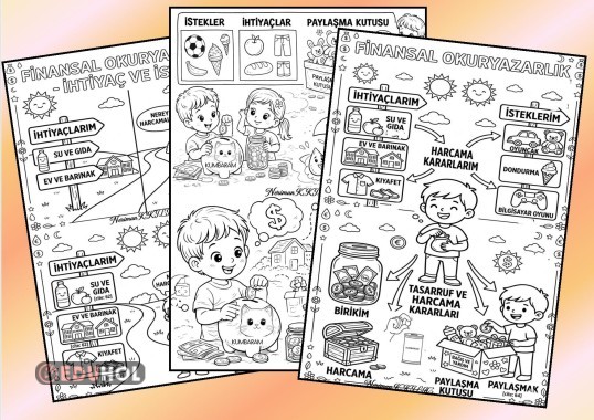 FİNANSAL OKUR-YAZARLIK- Boyama sayfaları