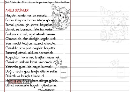 FİNANSAL OKUR YAZARLIK-Şiir Okuma-Yazma