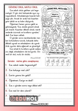 GÜVENLİ OKUL, MUTLU OKUL- Okuma-Anlama