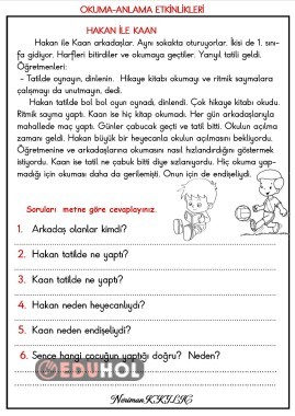 HAKAN İLE KAAN-Okuma-Anlama