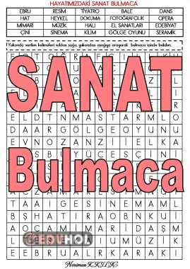 HAYATIMIZDAKİ SANAT-BULMACA (Cevap anahtarlı)
