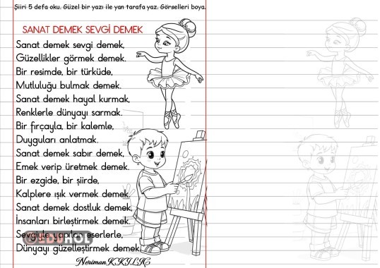 HAYATIMIZDAKİ SANAT-Şiir Okuma-Yazma-2