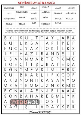 MEVSİMLER-AYLAR- BULMACA